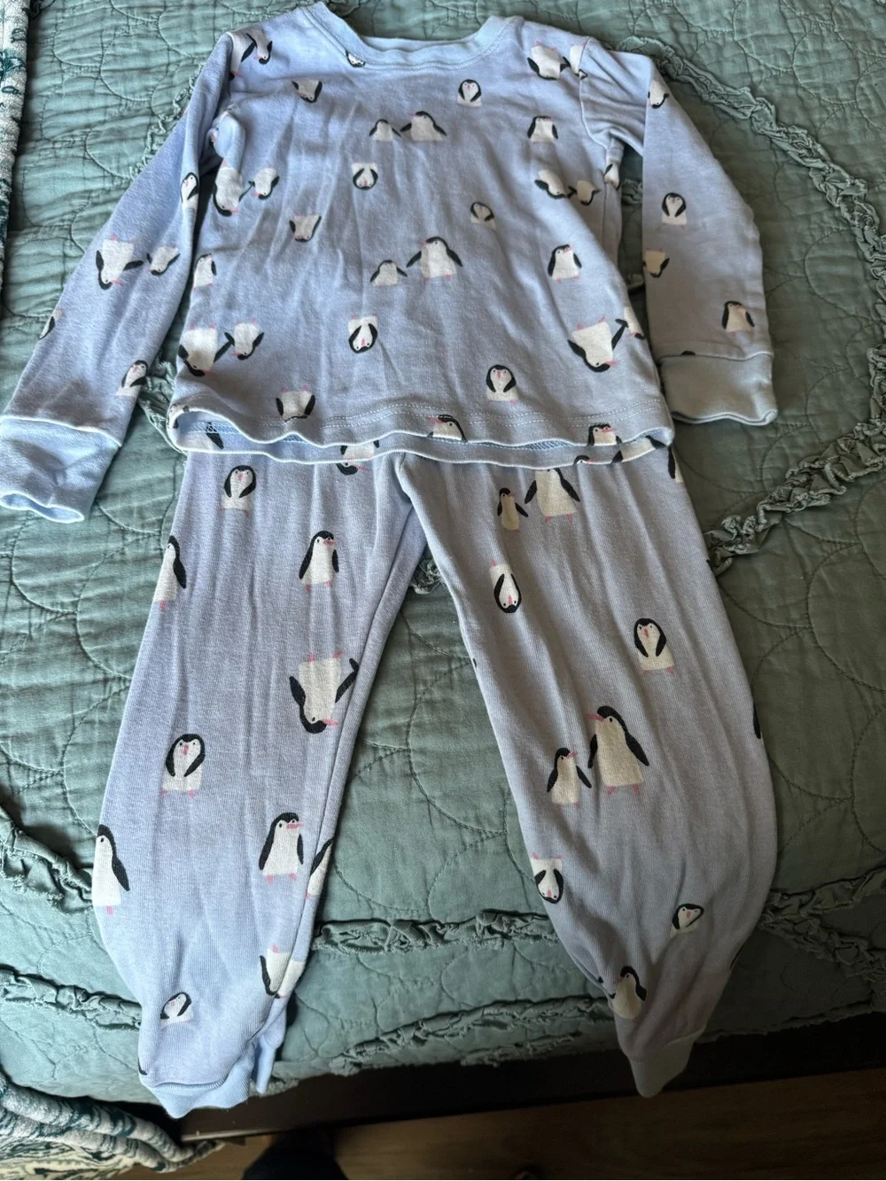 Carter's Pale Blue Penguin Print Pajama Set